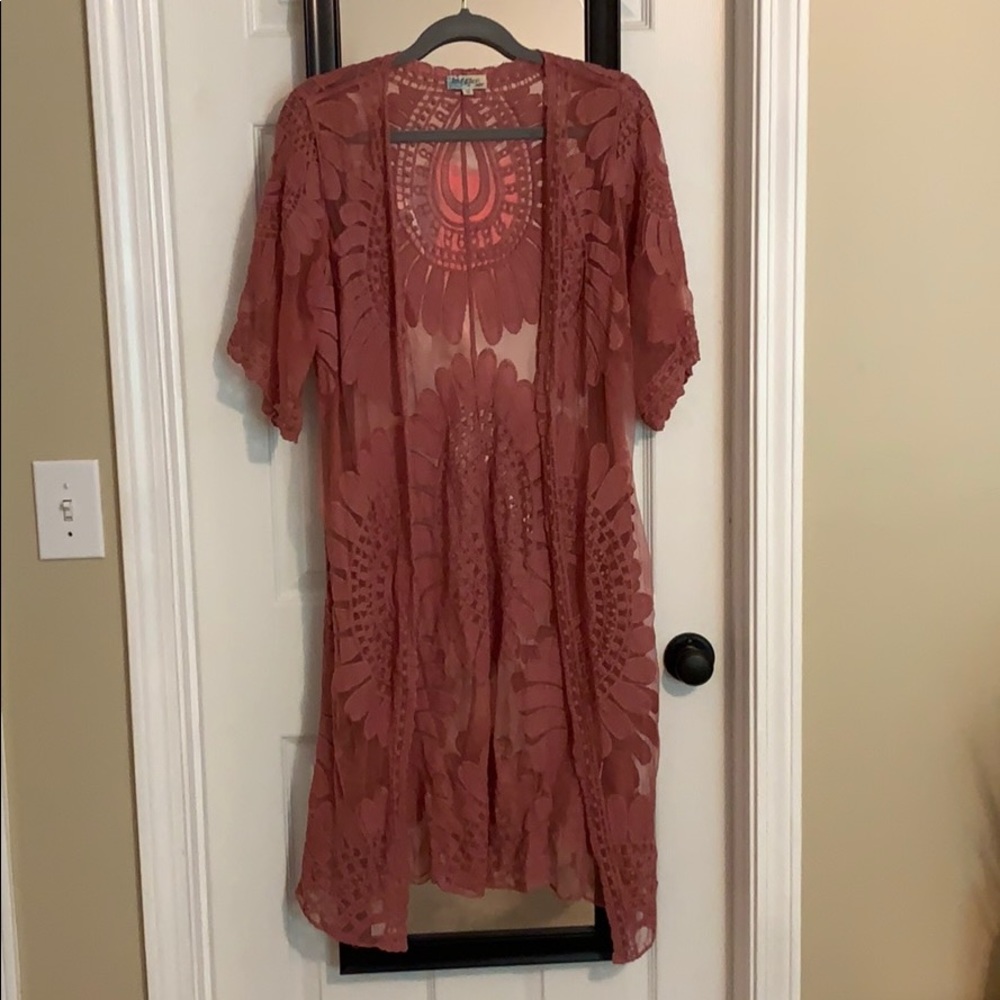 Rebellion Lace Kimono Cover-up M
